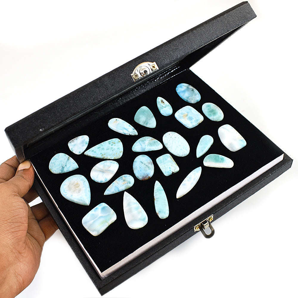 gemsmore:Exclusive Larimar  Untreated Gemstone Cabochon Lot
