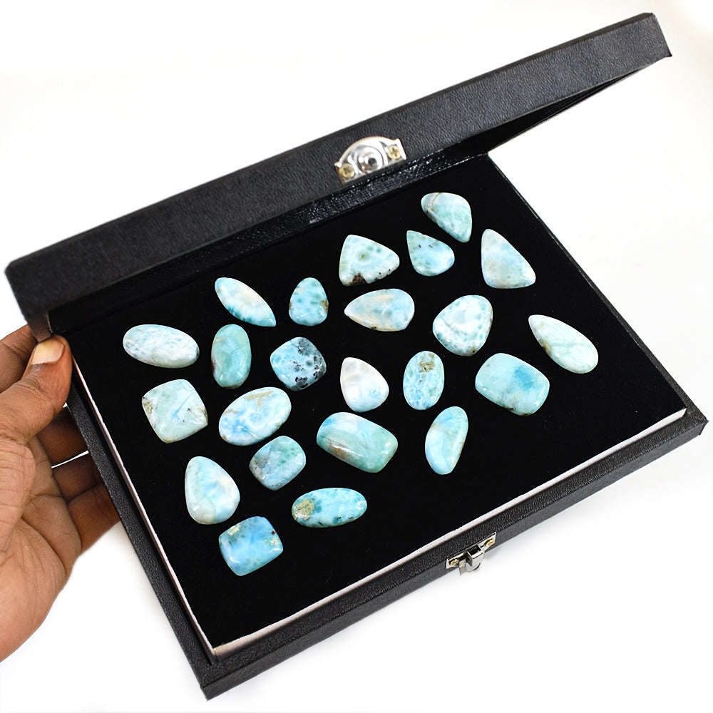 gemsmore:Exclusive Larimar Untreated Gemstone Cabochon Lot