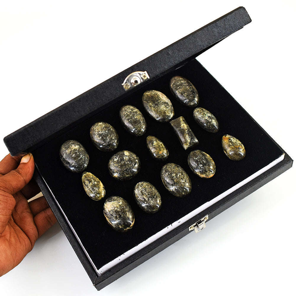 gemsmore:Exclusive Larvikite Untreated Gemstone Cabochon Lot