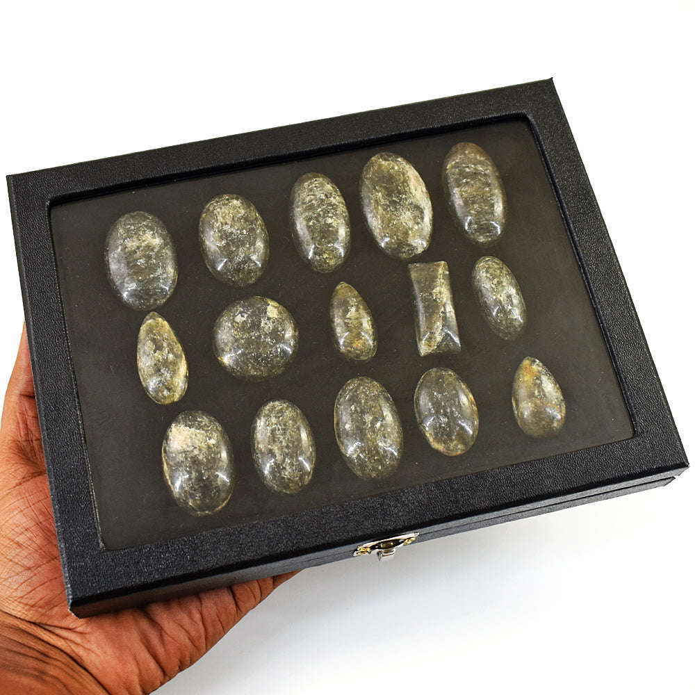 gemsmore:Exclusive Larvikite Untreated Gemstone Cabochon Lot