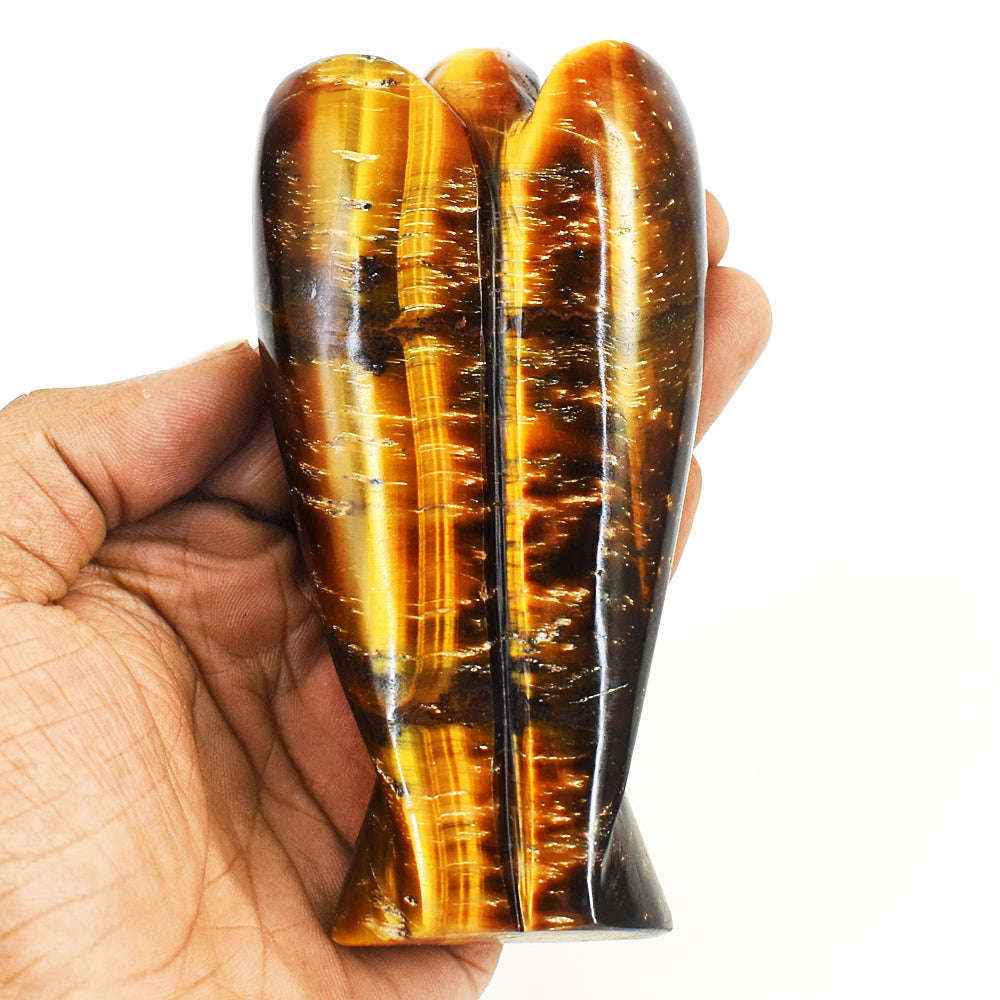 gemsmore:Exclusive Marra Mamba Tiger Eye Hand Carved Genuine Crystal Gemstone Carving Angel