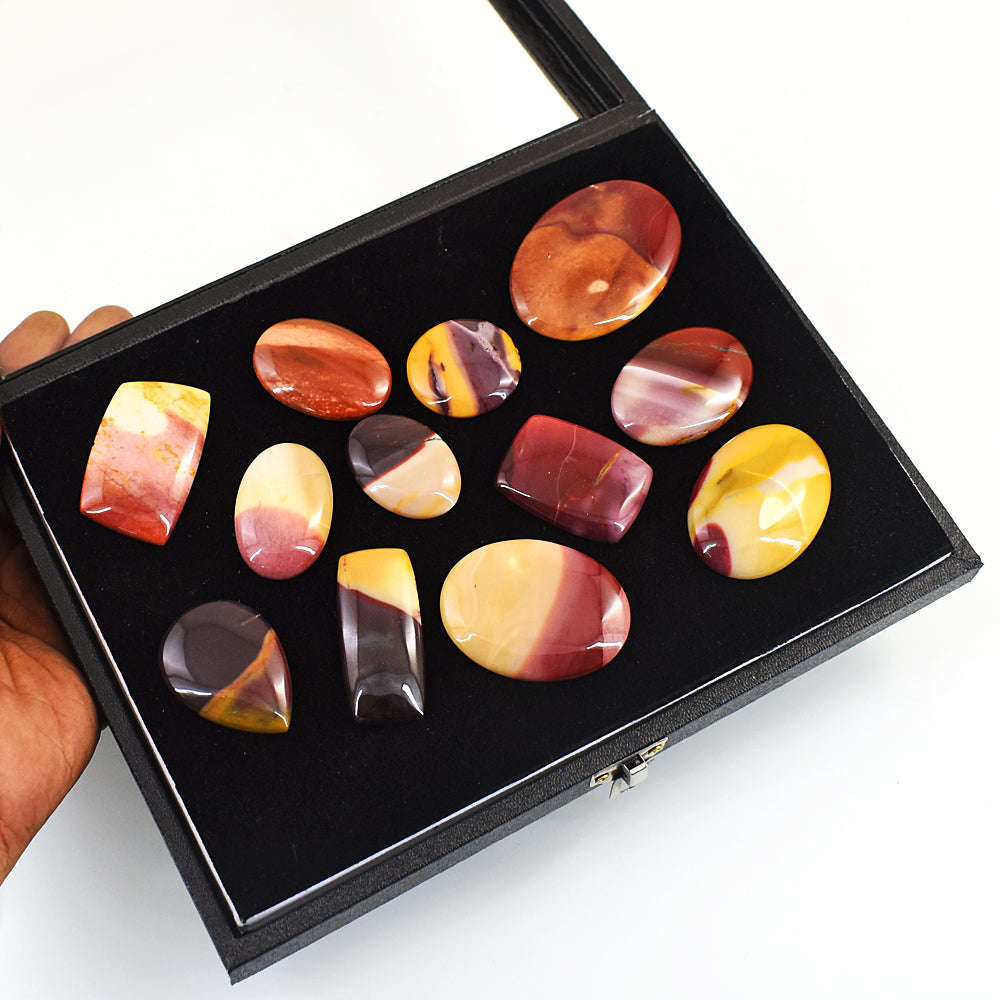 gemsmore:Exclusive Mookaite Untreated Gemstone Cabochon Lot