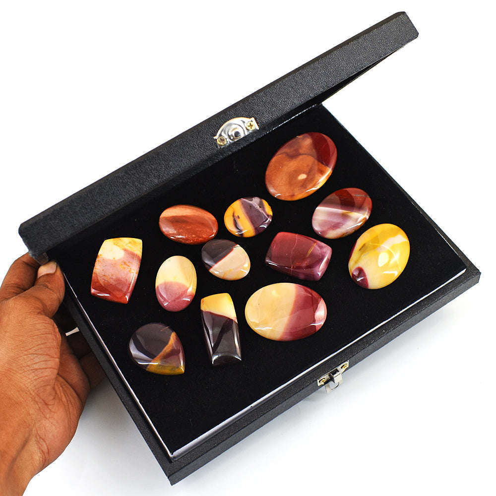 gemsmore:Exclusive Mookaite Untreated Gemstone Cabochon Lot