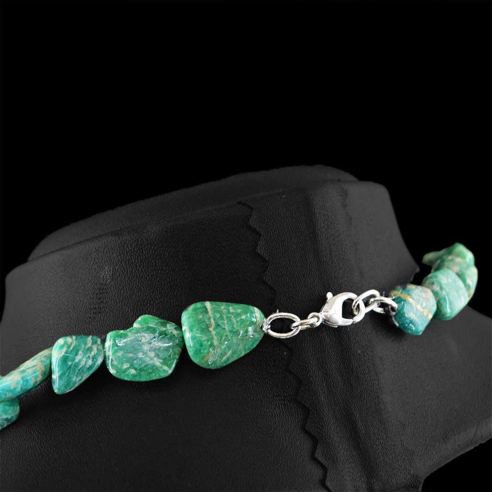 gemsmore:Exclusive Natural Amazonite Necklace Untreated Beads