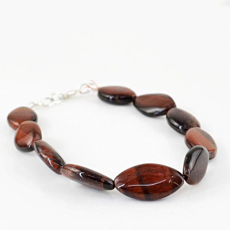gemsmore:Exclusive Natural Red Power Tiger Eye Bracelet Untreated Beads