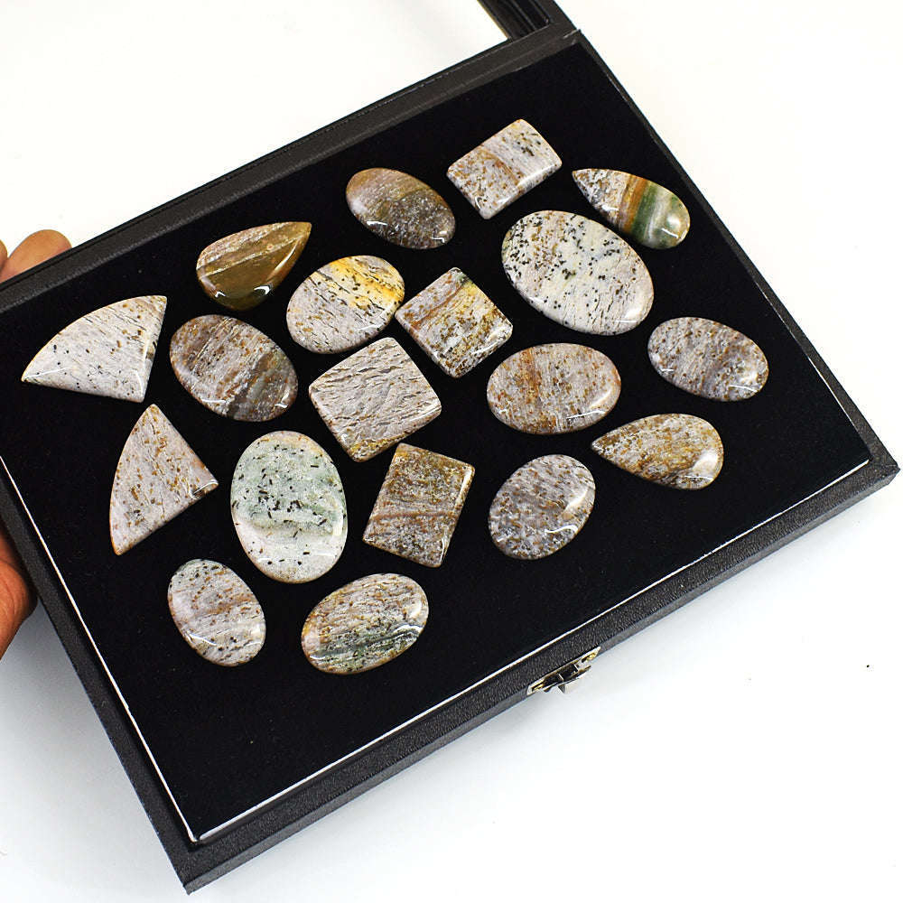 gemsmore:Exclusive Ocean Agate Untreated Gemstone Cabochon Lot