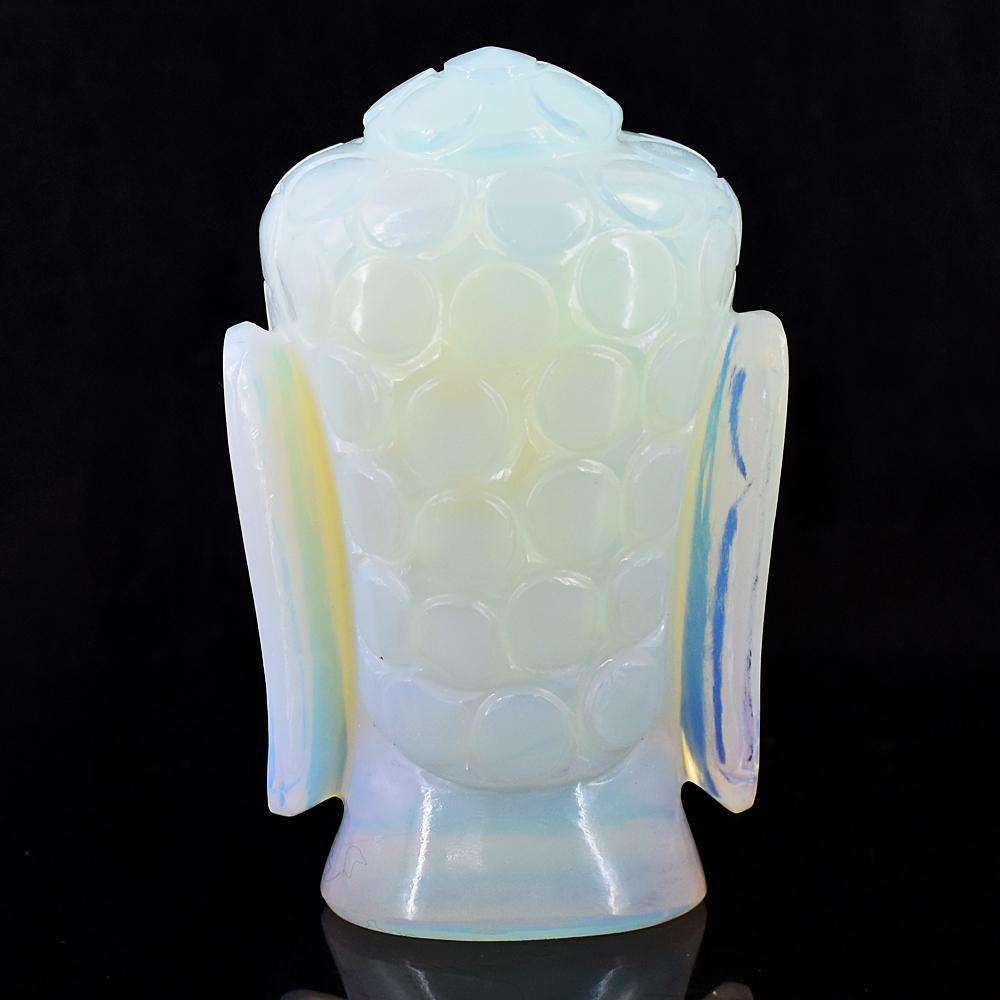 gemsmore:Exclusive Opalite Hand Carved Genuine Crystal Gemstone Carving Buddha Head