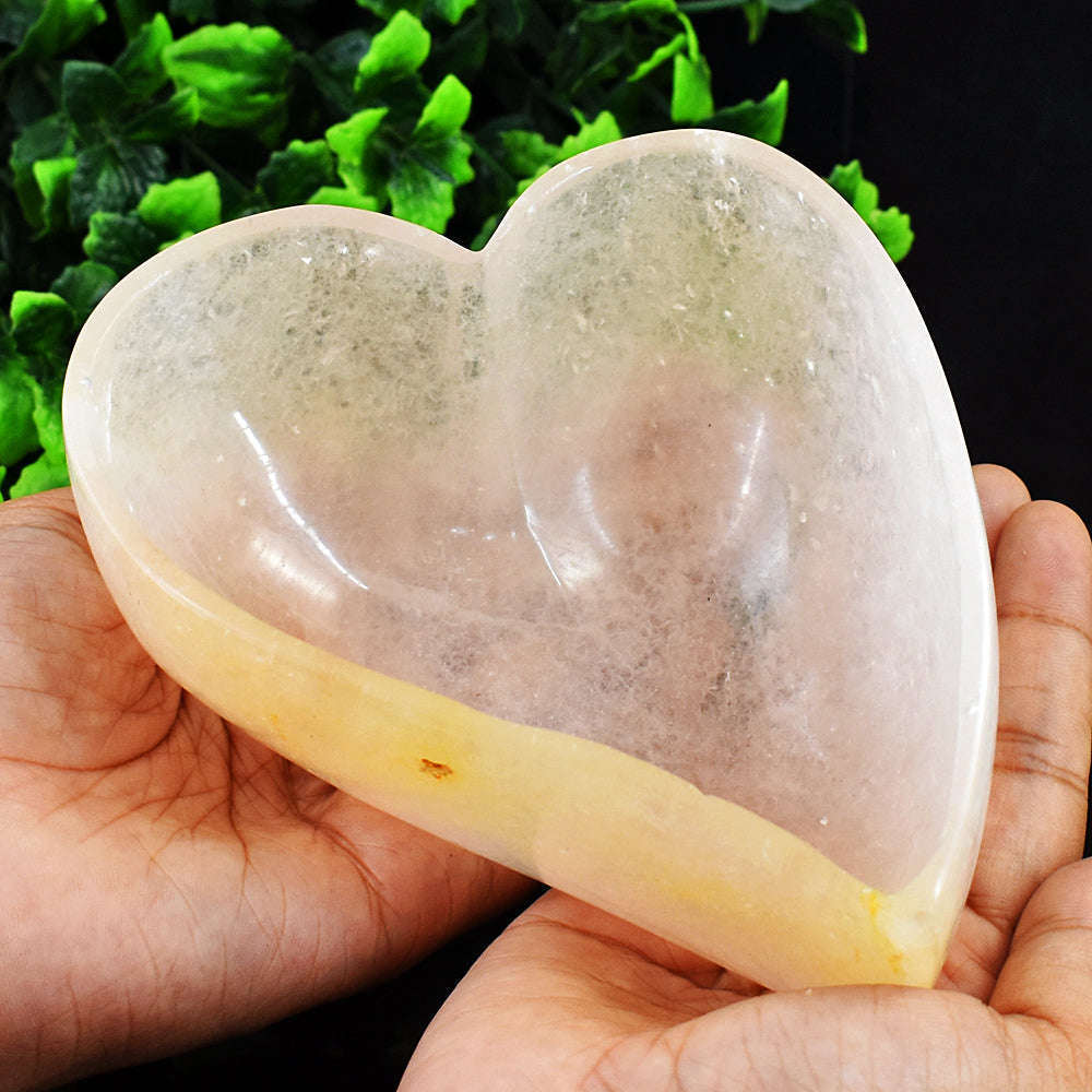 gemsmore:Exclusive Rose Quartz Hand Carved Bowl