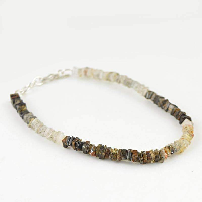 gemsmore:Exclusive Rutile Quartz Bracelet Natural Untreated Beads