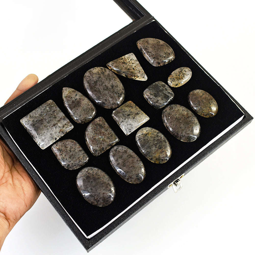 gemsmore:Exclusive Rutile Quartz Untreated Gemstone Cabochon Lot