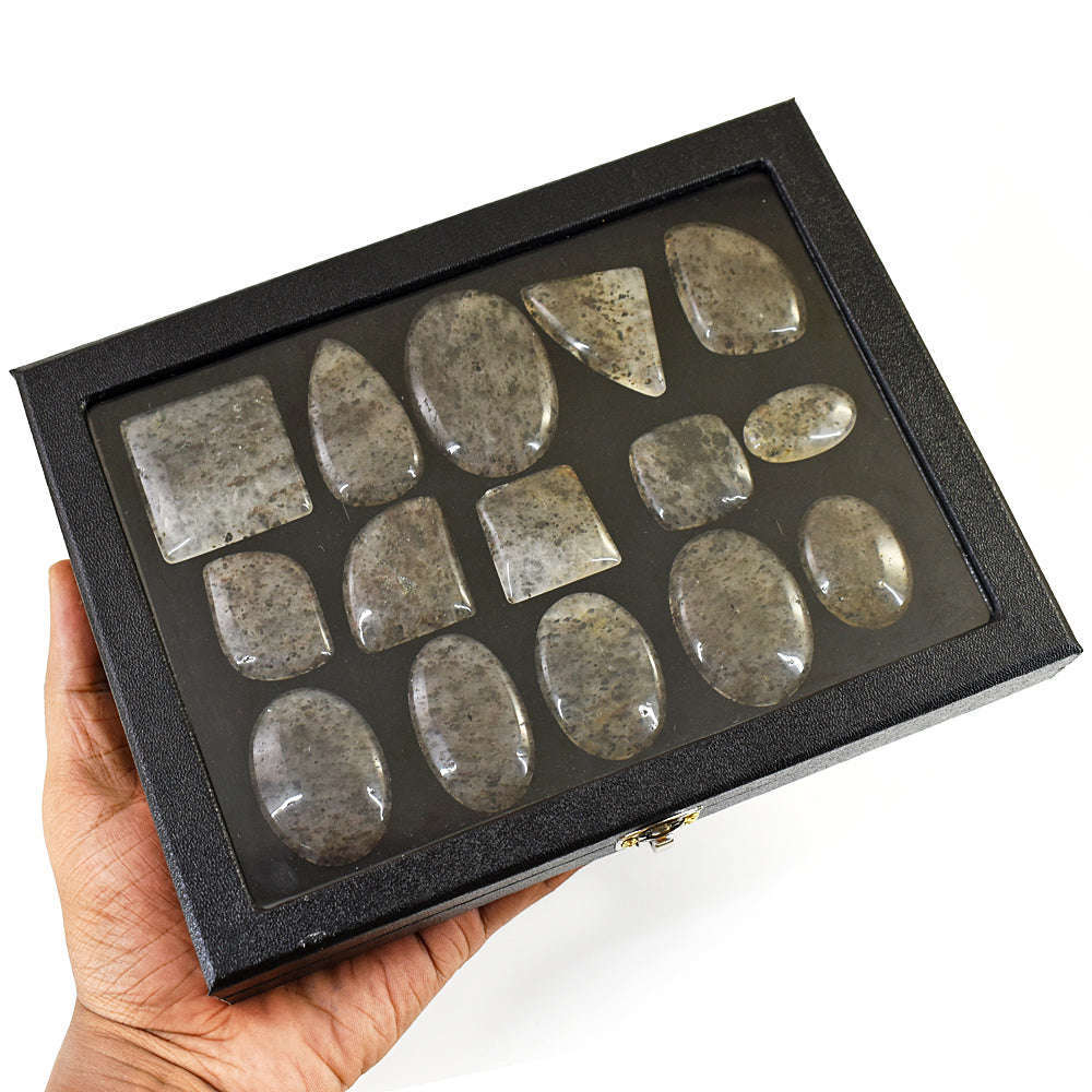 gemsmore:Exclusive Rutile Quartz Untreated Gemstone Cabochon Lot