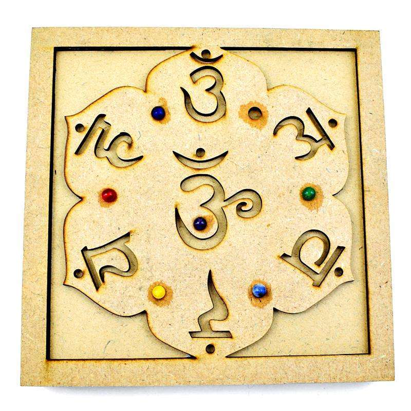 gemsmore:Exclusive Seven Chakra Carved Gemstone In Wooden Box