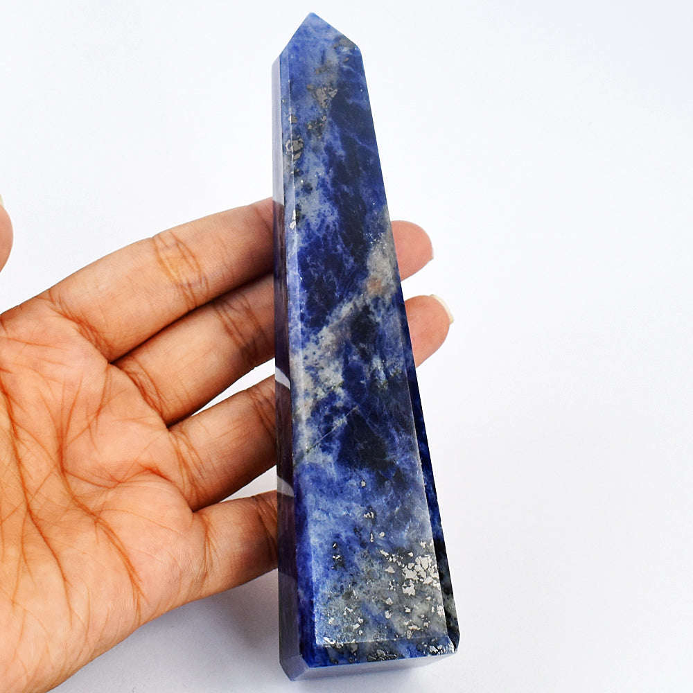 gemsmore:Exclusive Sodalite Carved Healing Crystal Tower