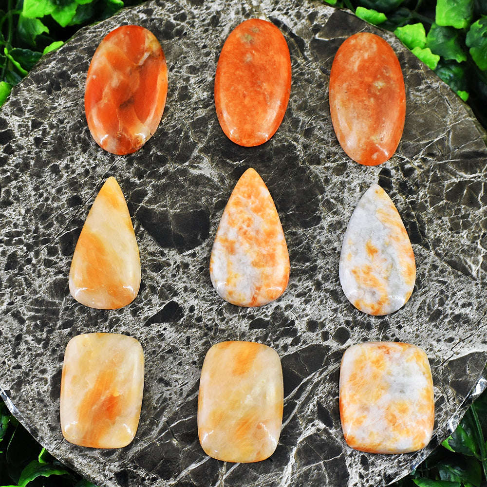 gemsmore:Exclusive Sunstone Untreated Gemstone Cabochon Lot