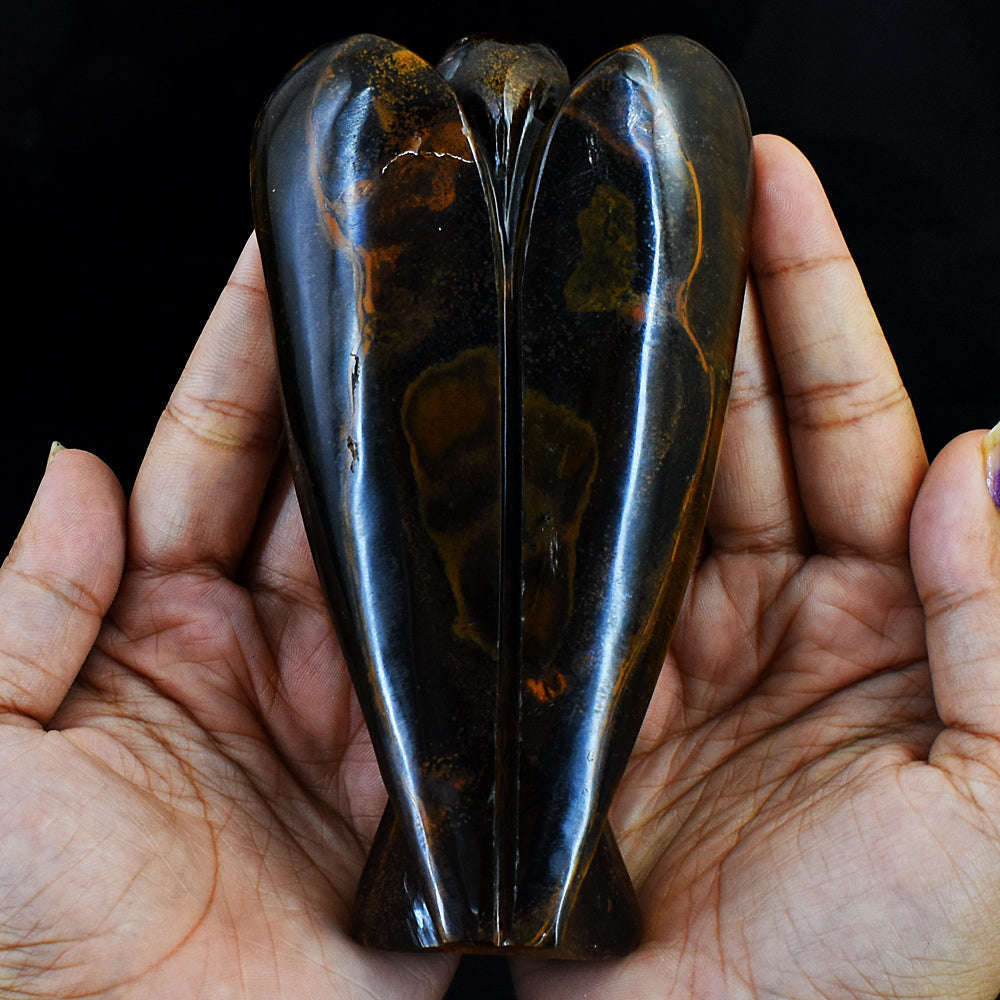 gemsmore:Exclusive Tiger Eye  Hand Carved Angel