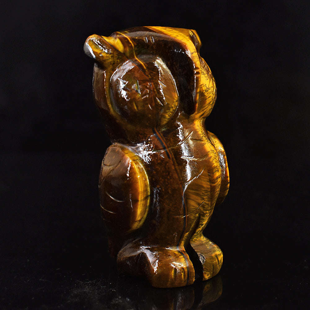 gemsmore:Exclusive Tiger Eye Hand Carved Owl