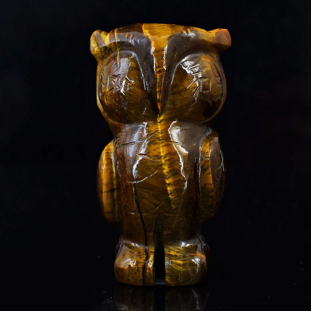 gemsmore:Exclusive Tiger Eye Hand Carved Owl