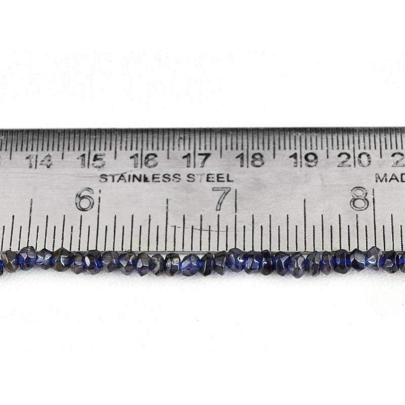 gemsmore:Faceted Blue Tanzanite Beads Strand Natural Round Shape Drilled