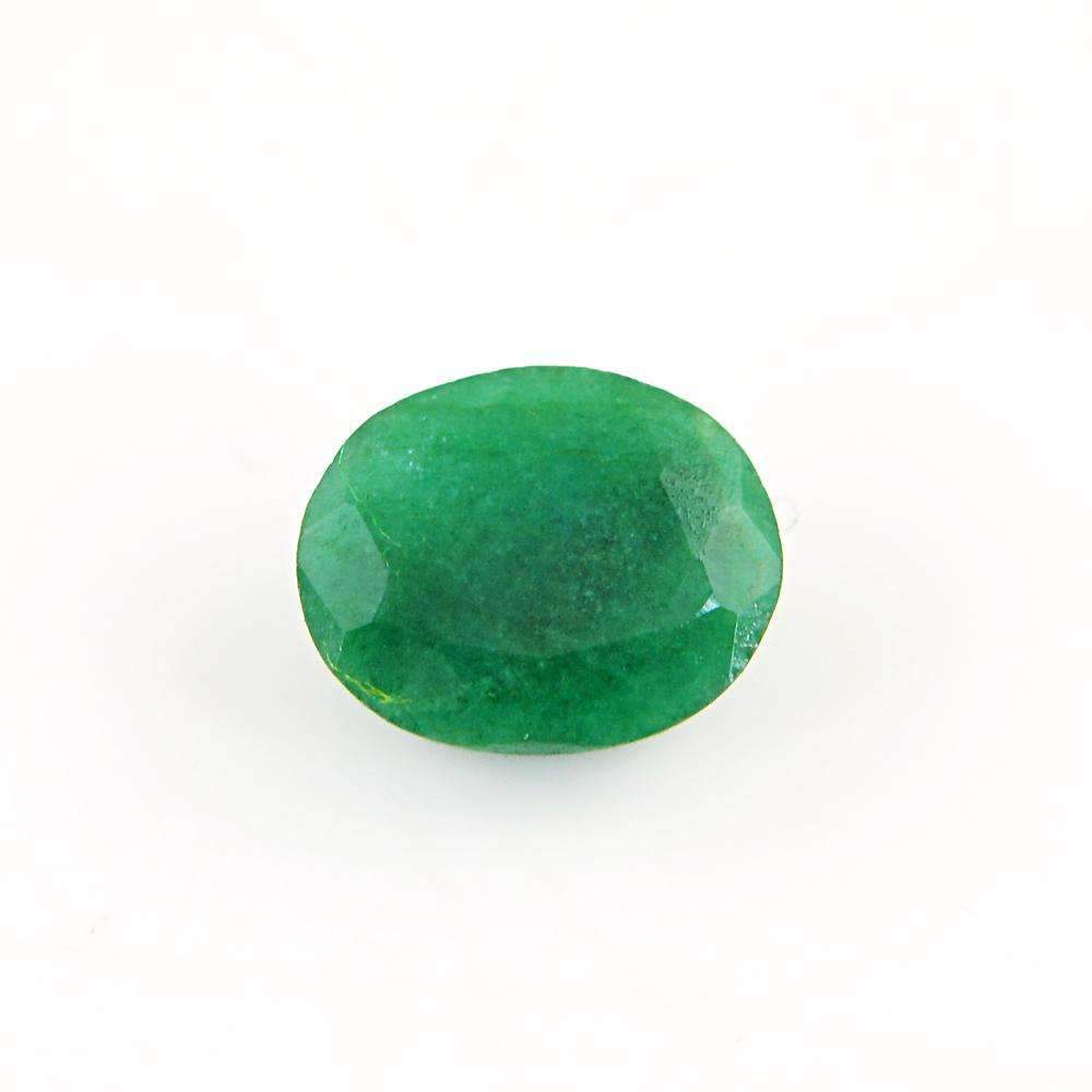 gemsmore:Faceted Green Emerald Gemstone Earth Mined Oval Shape