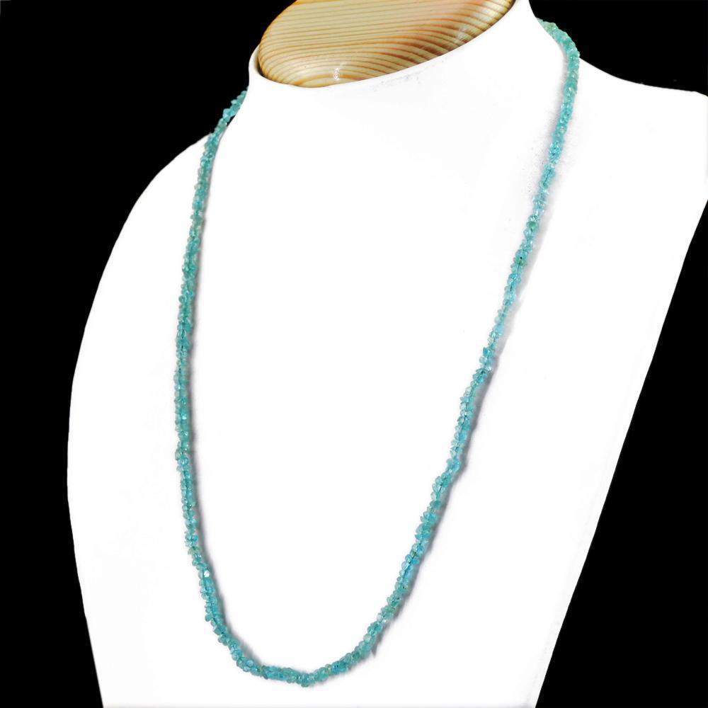 gemsmore:Faceted Natural Blue Apatite Beads Necklace