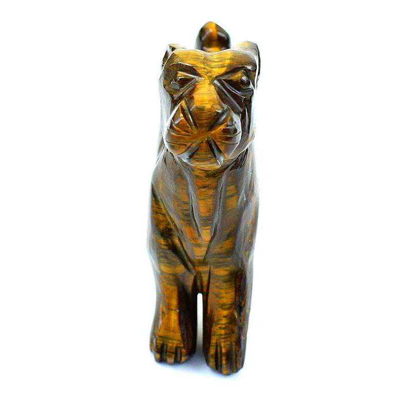 gemsmore:Finely Carved Golden Tiger Eye Baby Sheep