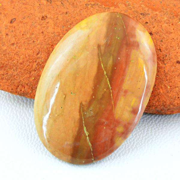 gemsmore:Amazing Natural Oval Shape Polygram Jasper Untreated Loose Gemstone