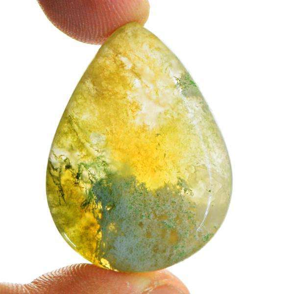 gemsmore:Amazing Pear Shape Moss Agate Untreated Loose Gemstone