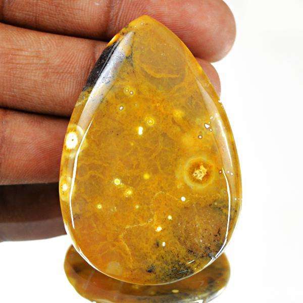 gemsmore:Amazing Pear Shape Ocean Jasper Untreated Loose Gemstone