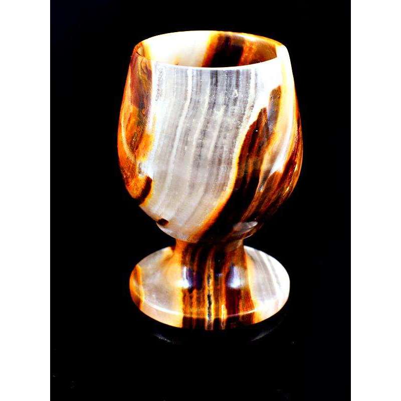gemsmore:Genuine Agate Hand Carved Wine Glass