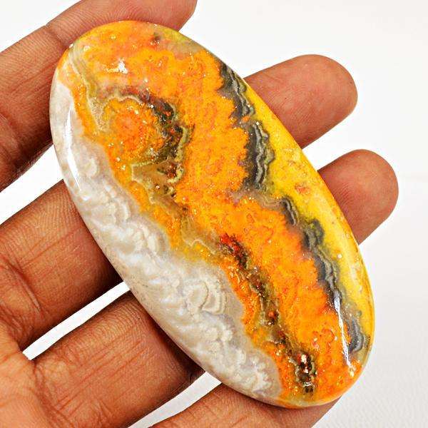 gemsmore:Genuine Bumble Bee Jasper Oval Shape Loose Gemstone
