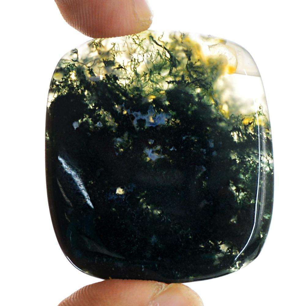 gemsmore:Genuine Green Moss Agate Untreated Loose Gemstone