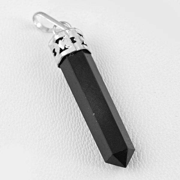 gemsmore:Natural Black Spinel Healing Point Pendant