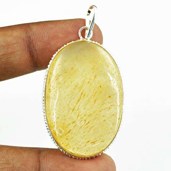 gemsmore:Natural Yellow Aventurine Crystal Healing Pendant