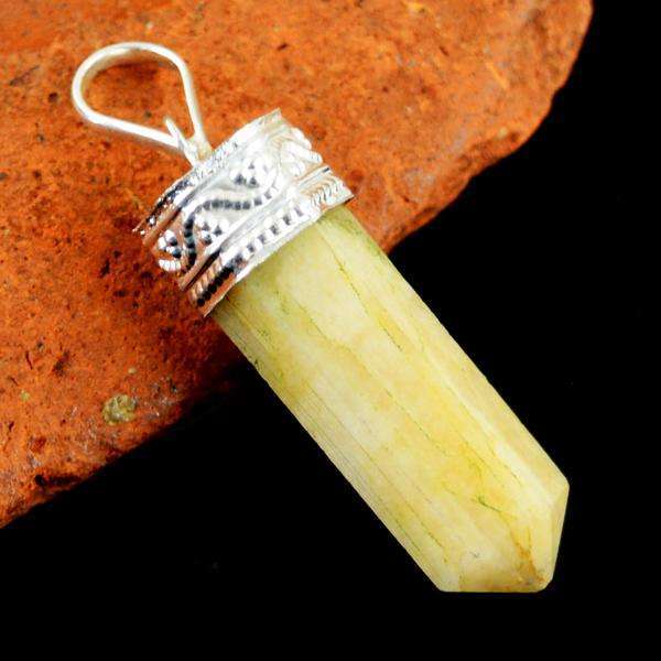 gemsmore:Natural Yellow Aventurine Healing Point Pendant