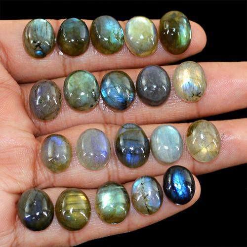 gemsmore:Genuine 107.40 Cts Labradorite Oval Shaped Gemstone Lot
