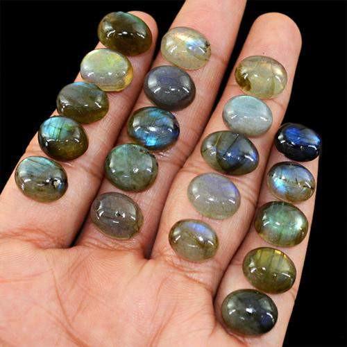gemsmore:Genuine 107.40 Cts Labradorite Oval Shaped Gemstone Lot