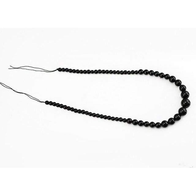 gemsmore:Genuine 17 Inches Black Spinel Gemstone Strand