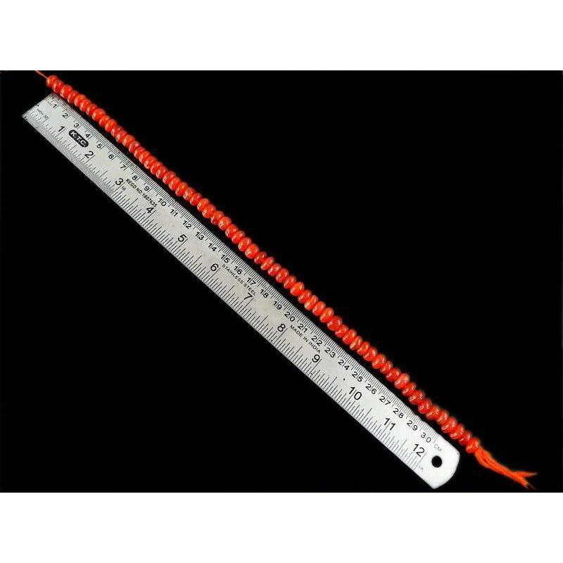 gemsmore:Genuine 209.35 Cts Drilled Orange Carnelian Beads Strand