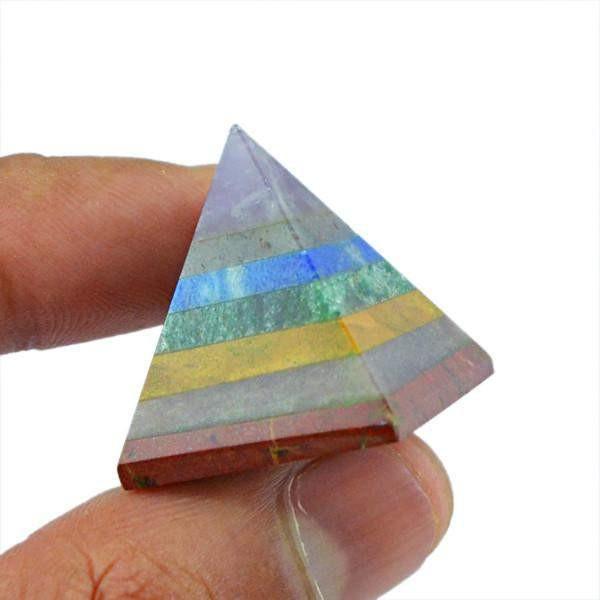 gemsmore:Genuine 59.50 Cts Multi GemsHealing Pyramid