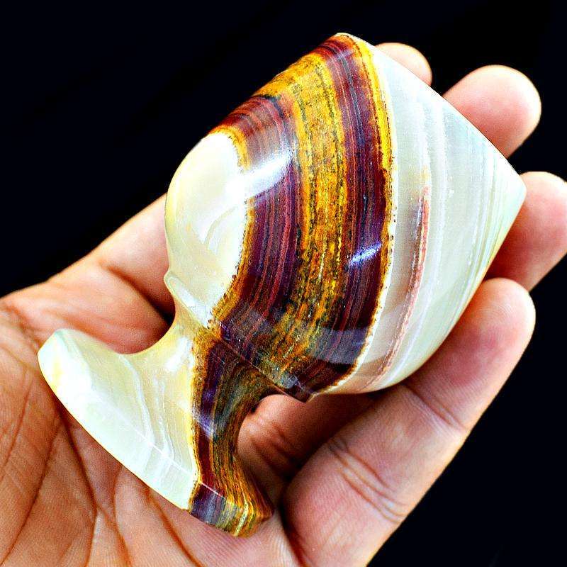 gemsmore:Genuine Agate Hand Carved Wine Glass