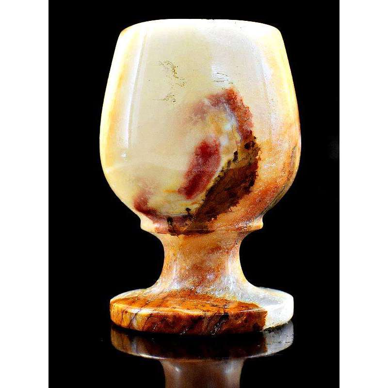 gemsmore:Genuine Agate Hand Carved Wine Glass