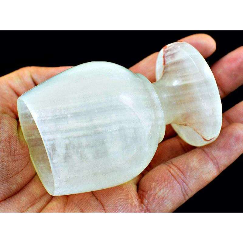 gemsmore:Genuine Agate Hand Carved Wine Glass