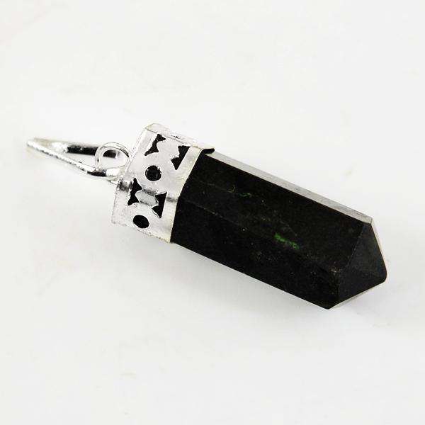 gemsmore:Genuine Amazing Black Spinel Healing Point Pendant