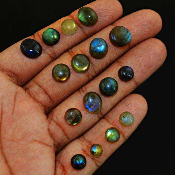 gemsmore:Genuine Amazing Golden & Blue Labradorite Loose Gemstone Lot