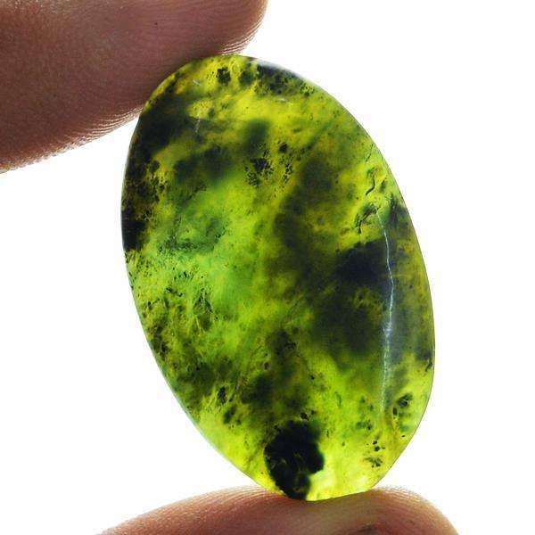 gemsmore:Genuine Amazing Green Jade Oval Shape Untreated Loose Gemstone