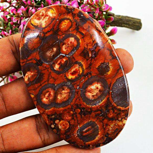 gemsmore:Genuine Amazing Oval Shape Bird Eye Jasper Untreated Loose Gemstone