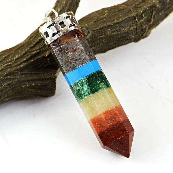 gemsmore:Genuine Amazing Seven Chakra Healing Point Pendant