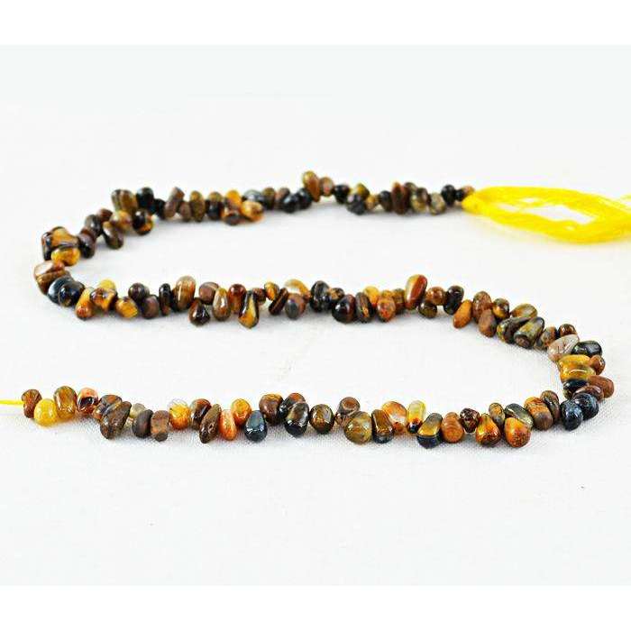 gemsmore:Genuine Amazing Tear Drop Golden Tiger Eye Drilled Beads Strand