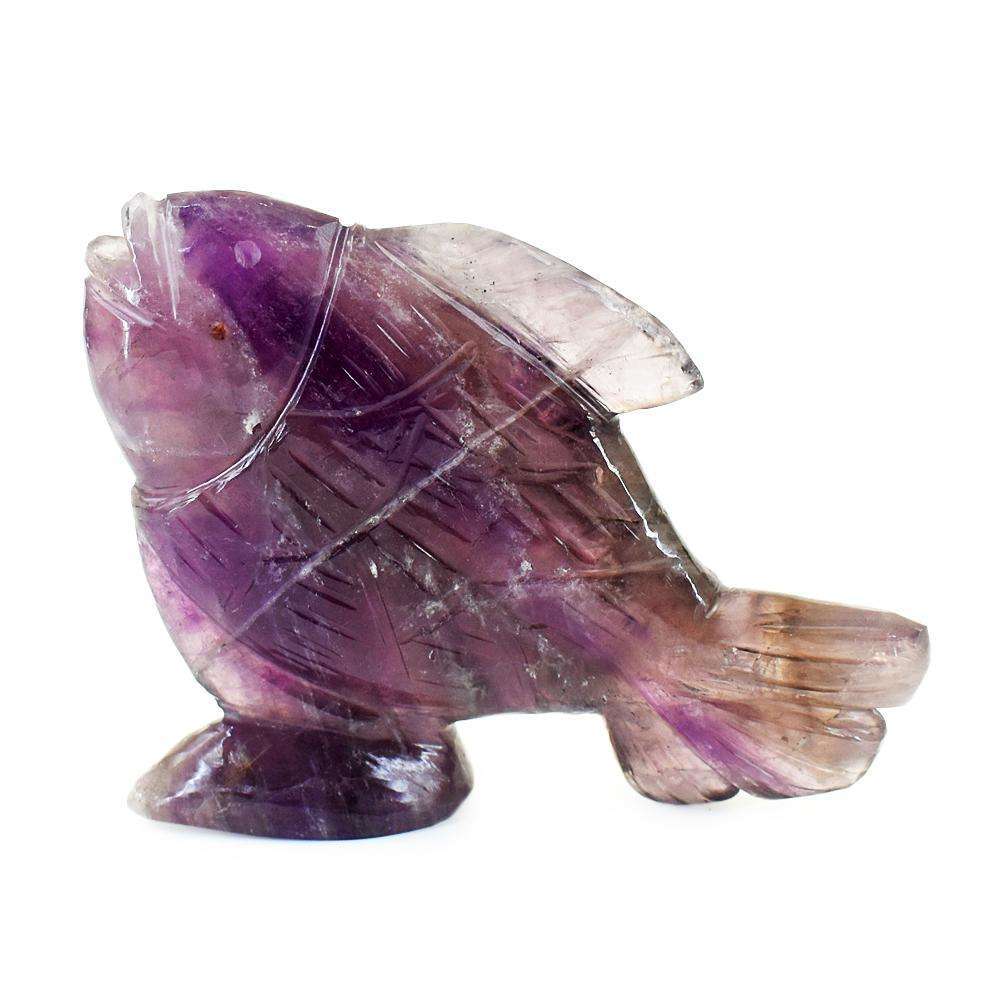 gemsmore:Genuine Amethyst Hand Carved Fish