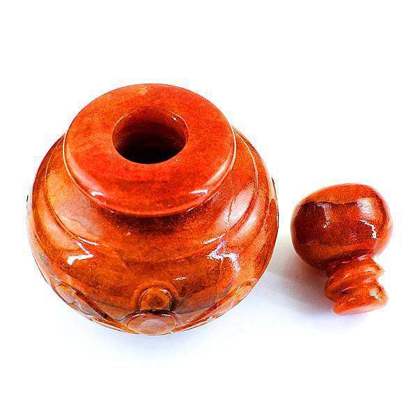 gemsmore:Genuine Aventurine Hand Carved Perfume Bottle